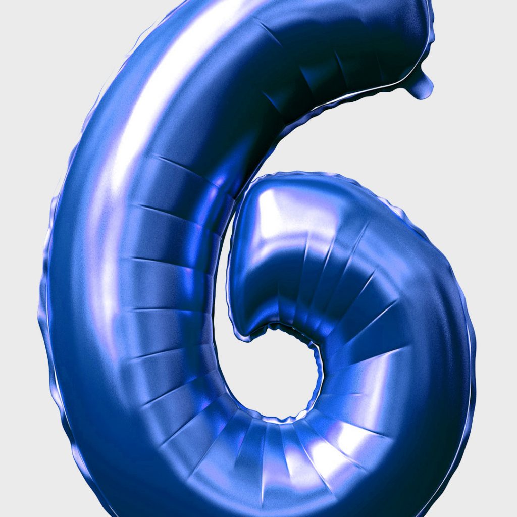 A balloon for a 6th birthday party